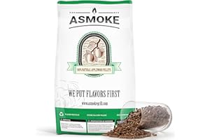 ASMOKE 100% Nature Apple Wood Pellets for Smoker Grill, 20lb Resealable Bag, Smoker Pellets for Juicy Meat, Low Moisture Grill Pellets for BBQ, Pizza