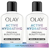 Olay Face Moisturizer, Active Hydrating Beauty Fluid Lotion, Original Facial Moisturizer, 4 Oz. (Pack of 2)