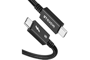 Stouchi Certified Thunderbolt 5 Cable 80Gbps, up to 120Gbps Bandwidth, Dual 8K Display, 240W Power, Compatible with Thunderbolt 5/4, USB4, MacBook, SSD, eGPU, Premium Braided Cable, 2.6FT