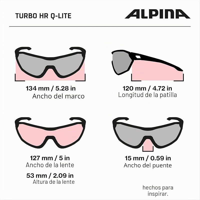 Unissex - Adultos, óculos desportivos TURBO HR Q-LITE, preto mate/prateado, tamanho único