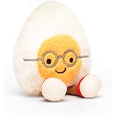 Jellycat Amuseables Boiled Egg Geek Stuffed Toy, Small 5.5 inches - Food Plush - Fun Gift Idea