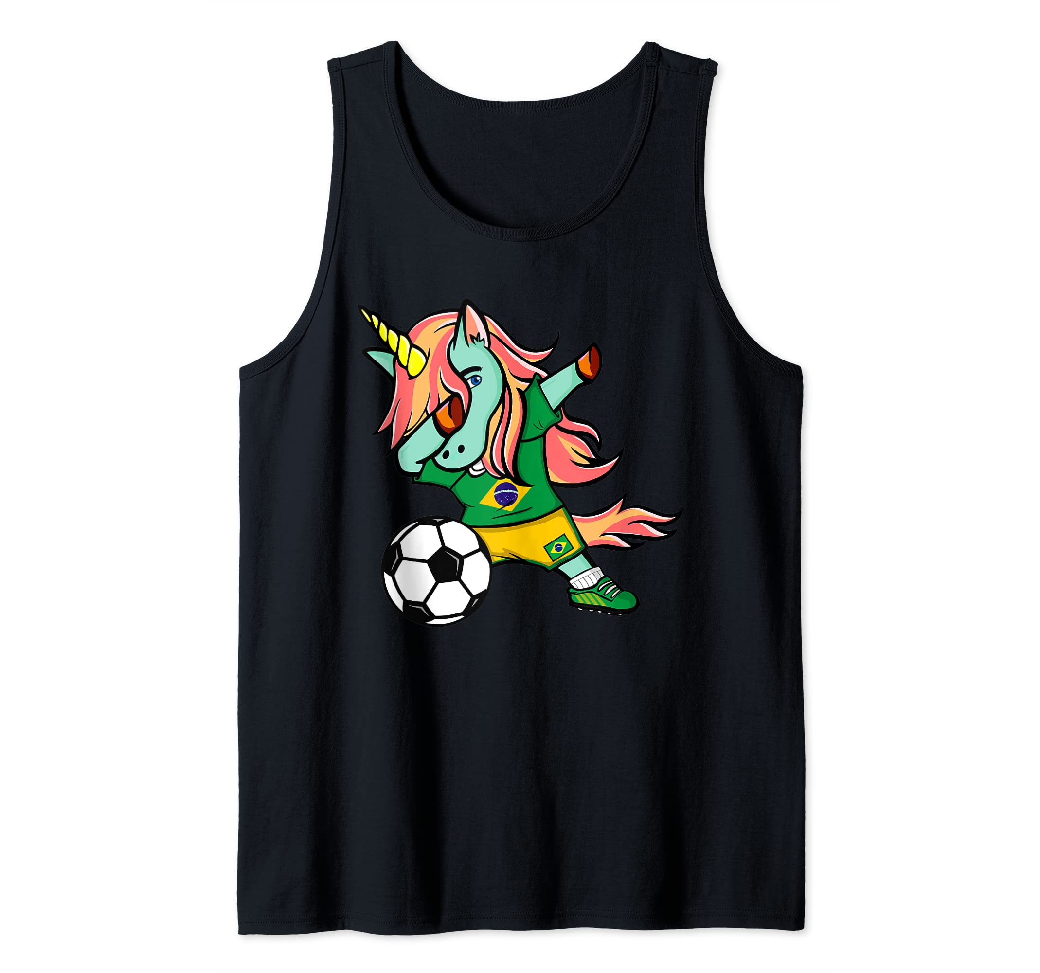 Dabbing Unicorn Brazil Soccer Fans Jersey Brazilian Football Tank Top