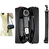 LKTOP Pocket 3 Carrying Bag Xtra Muse Case, Compatible with DJI Osmo Action 6/5 Pro/4/3, Mobile 6/7, Insta 360 X4 Camera Accessories, PU Portable Shoulder Bag Waterproof Storage Handbag (8×4×4 In)