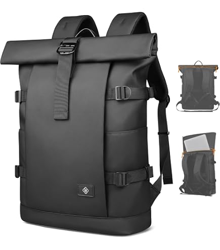 United Colors of Benetton Be Rolltop Laptop Backpack, Faded Denim : Electronics