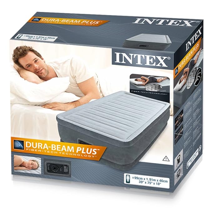 Intex 64412 - Colchón hinchable Fibertech comfort Plush 99 x 191 x 46 cm