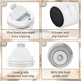 Aolieh Travel Mug 380 ml Stainless Steel Insulated Cup with Lid White view 2