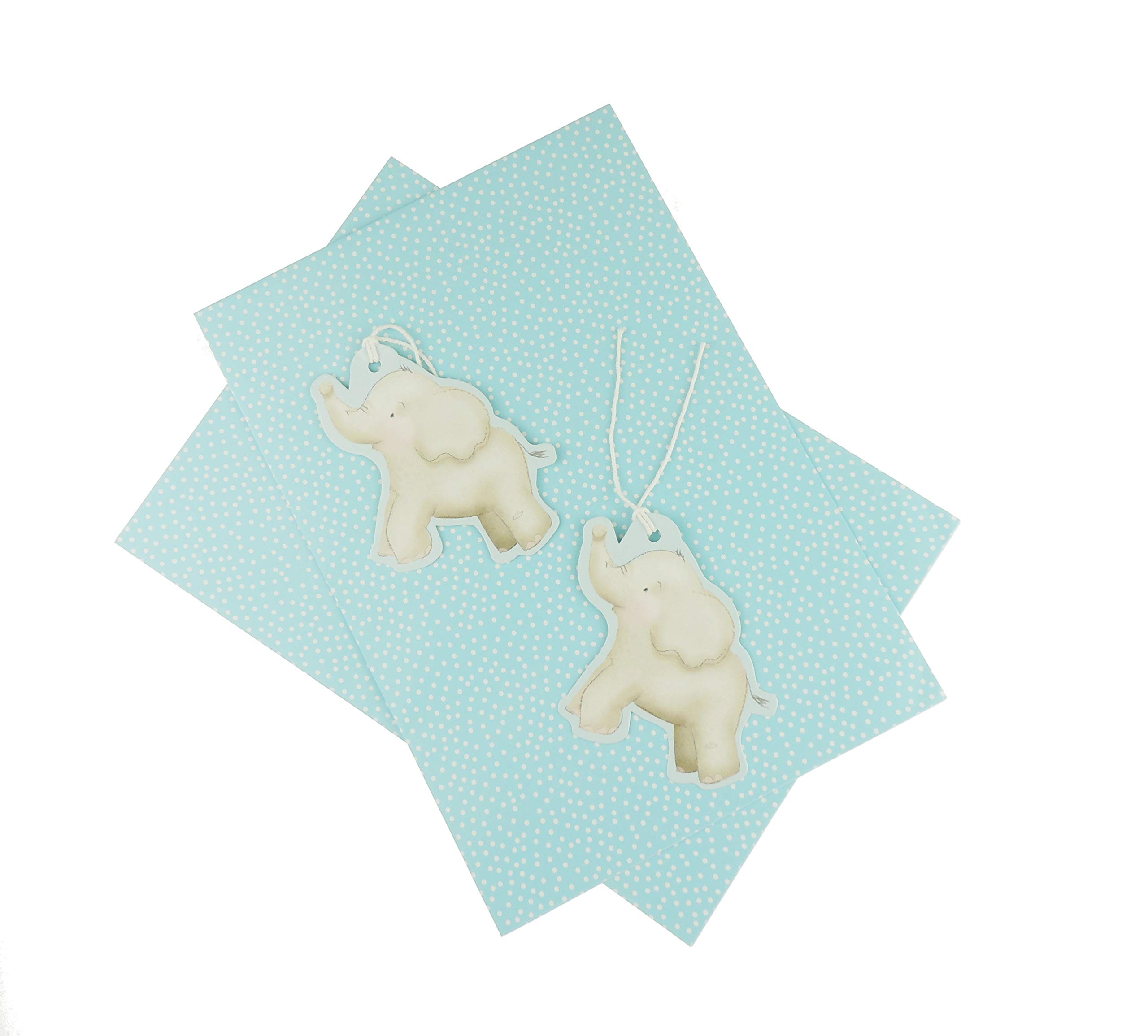 Baby Girls Boys Polka Dot Shower Christening Gift Wrap Paper 2 Sheets & 2 Tags (Blue)