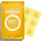 Vytadose Topical B12 Energy Patches for Mood, Energy & Cognition | Natural Caffeine Patches | Skin-Friendly, Water-Resistant | 30 Count