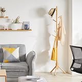 YMYNY Wooden Coat Rack Stand 8 Hooks Hall Tree Adjustable 40x181cm view 6