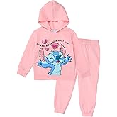Disney Stitch Girls’ Fleece Hoodie and Jogger Pants Set, 2-Piece Outfit