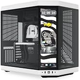 HYTE Y70 Touch Infinite Modern Aesthetic Gaming PC Case - Integrated 2.5K LCD Touchscreen Screen Display - Dual Chamber ATX Desktop Chassis - 10 Fan Capacity - Luxury PCIe 4.0 Riser Cable- Black/White
