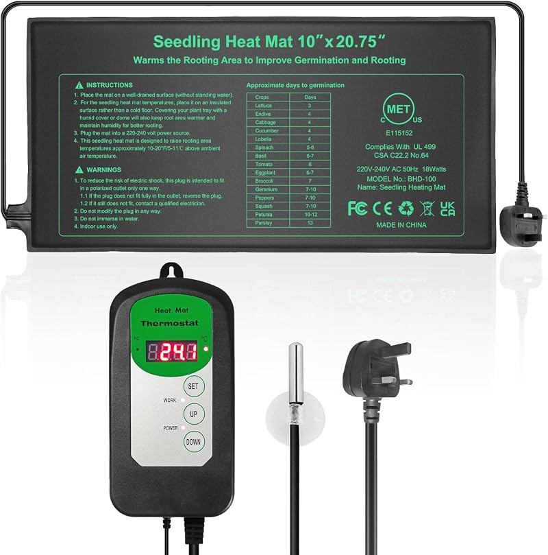 HYDGOOHO Seedling Heat Mat with Thermostat 53x25cm for Germination