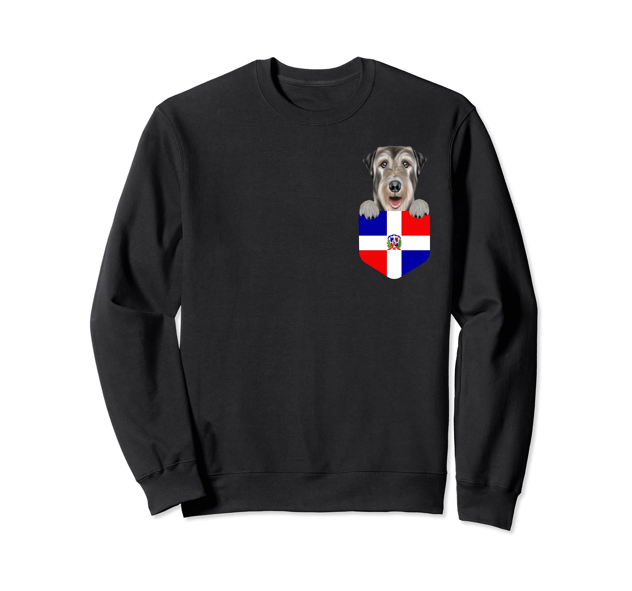 Dominican Republic Flag Irish Wolfhound Dog In Pocket Sweatshirt
