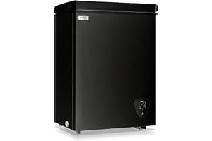 Chest Freezer 3.5 Cu.Ft Compact Chest Freezer Black Top Door Freezer with 7 Adjustable Temperature, Low Noise, Removable Basket