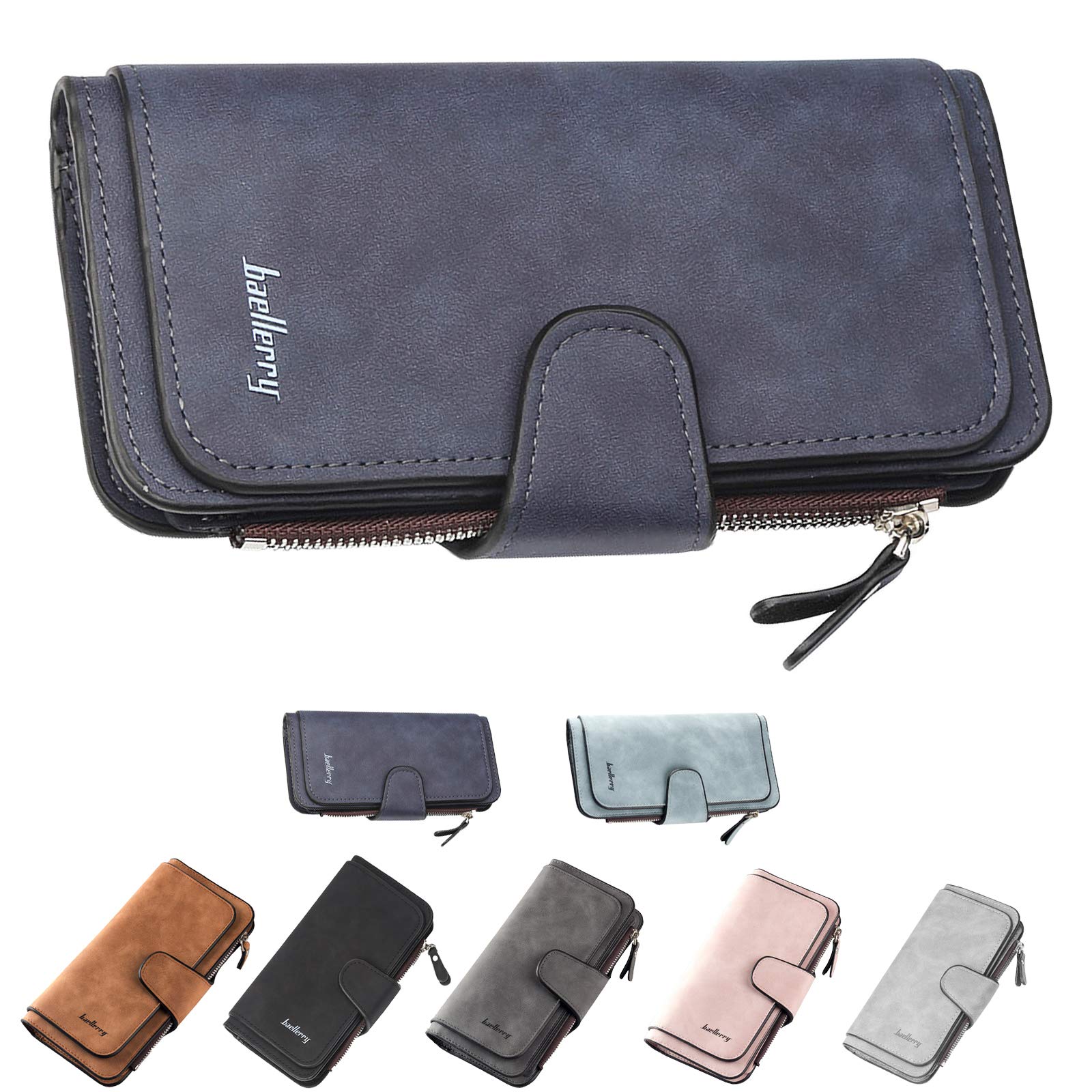 ZhengYue Ladies Purse Women's Wallet RFID Blocking-Soft Leather Purses for Women with Multiple Card Slots,Coin Pocket & Roomy Compartment Dark Blue
