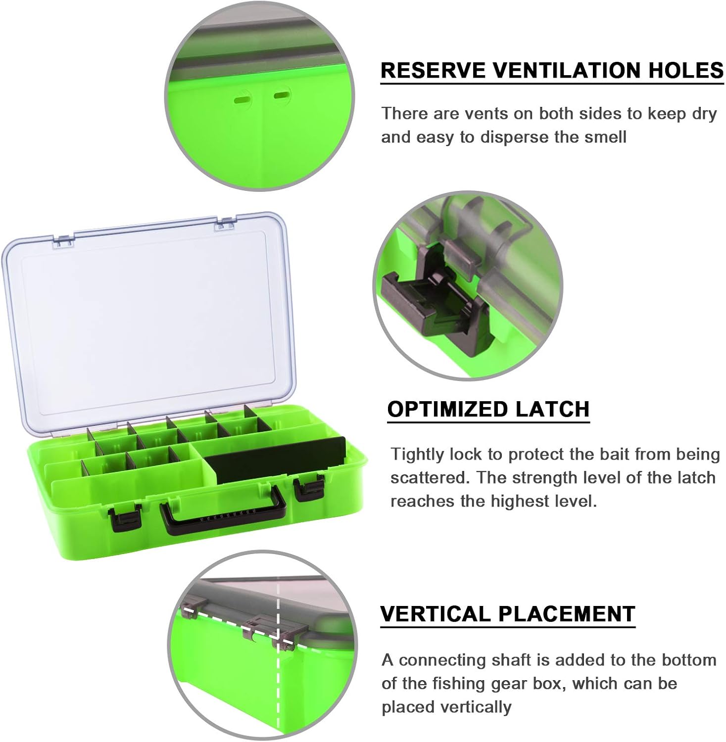 Goture Plastic Storage Organizer Box, Portable Bait Storage Adjustable Divider Removable Compartment with Handle, Tackle Tray for Fishing Storage : Sports & Outdoors
