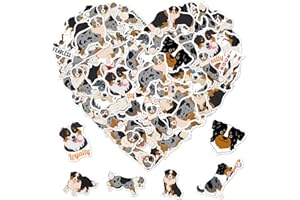 ZULUVINYL 50 Pack Pcs Australian Shepherd Stickers for Water Bottles Waterproof Vinyl Laptop Luggage Scrapbooking Funny Cute Dog Sticker Packs Bulk Set Teens Adults Aesthetic Small Decals