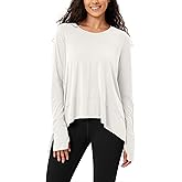ODODOS Women's Modal Soft Long Sleeve Tee with Thumb Hole Athletic Gym Workout Tops Yoga Shirts