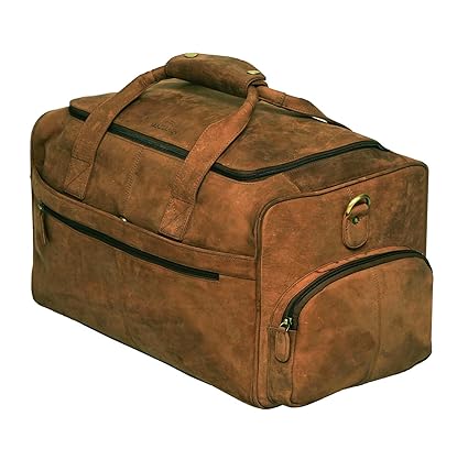 Leaderachi-100% Genuine Hunter Leather Travel Duffel Bag [Vittoria]
