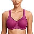 SYROKAN Women's Full Support High Impact Racerback Lightly Lined Underwire Sports Bra