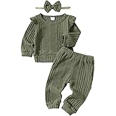 Mioglrie Toddler Baby Girl Clothes Fall Winter Sweatsuit Newborn Sweatshirt Sweat Pant Sets Outfits Infant Girls Clothing