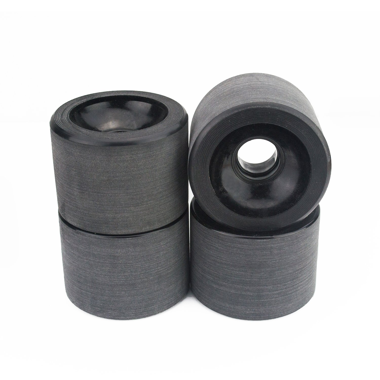 Maxfind Abec 9 Precision 608RS Double Shielded Skateboard Longboard,Kick Scooter,Inline and Roller SkatesBearings Red Silver Bearings Spacers Miniature Ball Bearings(Pack of 16) (black wheels)