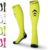 Rymora Compression Socks for Women and Men Neon Yellow Large UK 10.5-13 EU 45-47