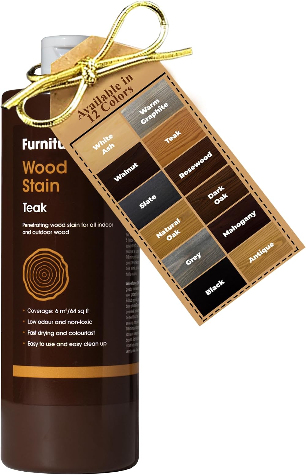 Furniture Clinic Wood Stain Teak – 500ml, Water Based, Fast Drying