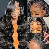 groyfd 30 Inch Body Wave Lace Front Wigs Human Hair 200% Density 13x6 Pre Plucked HD Front Lace Wig Natural Hairline with Baby Hair Glueless Wigs for Women