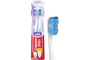 Colgate 360 Sensitive Pro Relief Toothbrush, 2 Count Value Pack, Extra Soft Bristles For Sensitive Teeth & Gums With Cheek & 