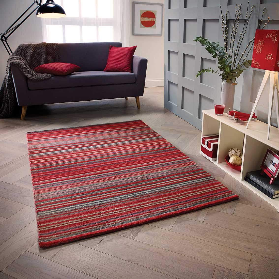 Rugs Direct Rug, 100% wool, Red, 80cm x 150cm