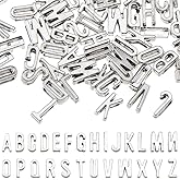 DICOSMETIC 104Pcs 4 Sets Slide Letter Charms Bulk Antique Silver A~Z Letter Charms Alphabet Pendants Alloy Initial Charm for Bracelet Necklace Earring DIY Jewelry Making, Hole: 7x2mm