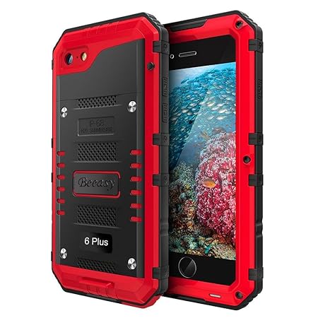 Beeasy Outdoor Case Kompatibel mit iPhone 6 Plus/6S Plus, [Wasserdicht] Stoßfest Hülle mit Bildschirm Schutzhülle Militärstan