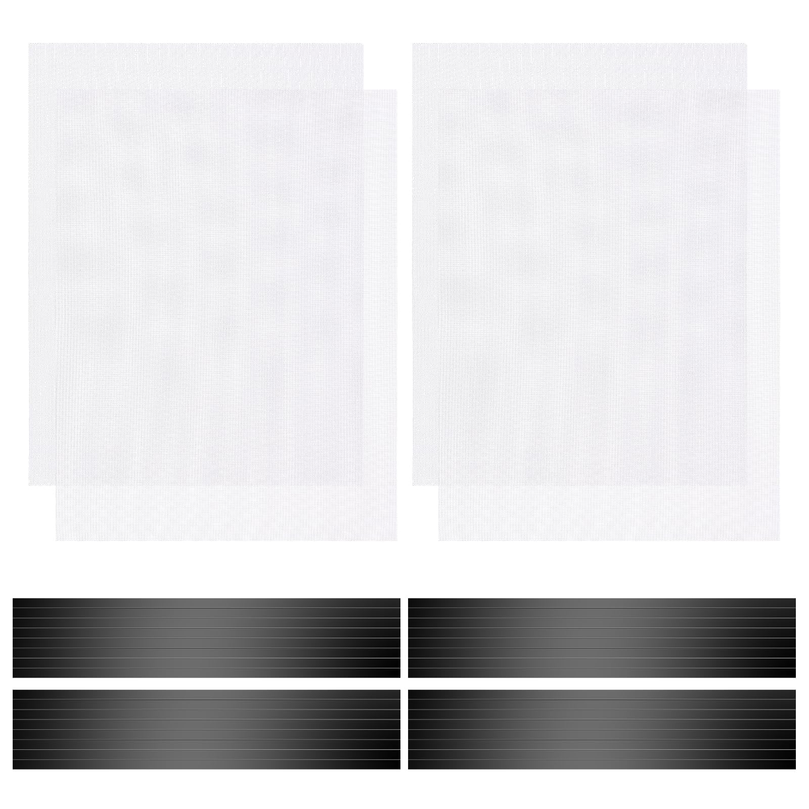 Photo 1 of 4 Pack 40cm x 30cm Magnetic Floor Vent Cover - Customizable Size PVC Mesh Register for Wall Ceiling Floor Catch Debris Hair Insect (White)