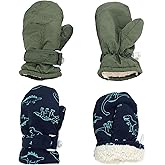 PQJSJDR Toddler Winter Gloves 0-4T Waterproof Snow Mittens Fleece-Lined Warm Toddler Gloves for Boys & Girls Non Slip Grip Easy On Off