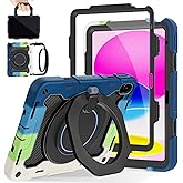 ROISKIN Case for iPad (A16) 11th Generation 11 Inch 2025, iPad 10th Generation Case 10.9" for Kids with Screen Protector,360 Kickstand & Handle,Shoulder Strap,Heavy Duty Military Grade Drop Protection