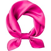 Hioyiwse Satin Square Scarf for Women Solid Color Emulation Silk Handkerchief Hair Ribbon Headband Handbag Purse