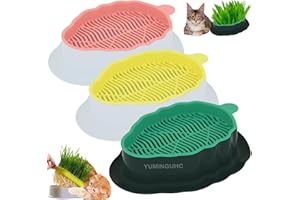 YUMINGUHC 3Pcs Cat Grass Planter for Indoor Hydroponic Wheatgrass Seed Sprout Tray Organic Cat Grass Growing Kit (No Seeds Included) Soilless Pot Planting Box (O)