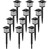 GIGALUMI Solar Outdoor Lights,12 Pack LED Solar Lights Outdoor Waterproof, Solar Walkway Lights Maintain 10 Hours of Lighting