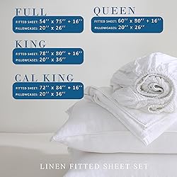 100% Pure French Linen Fitted Sheet Set 1 Fitted