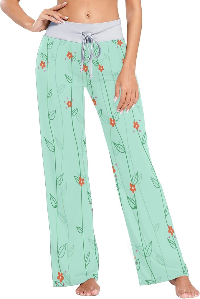 LAZEN Women's Wide Leg Pajama Pants Casual Comfy Drawstring Sleep