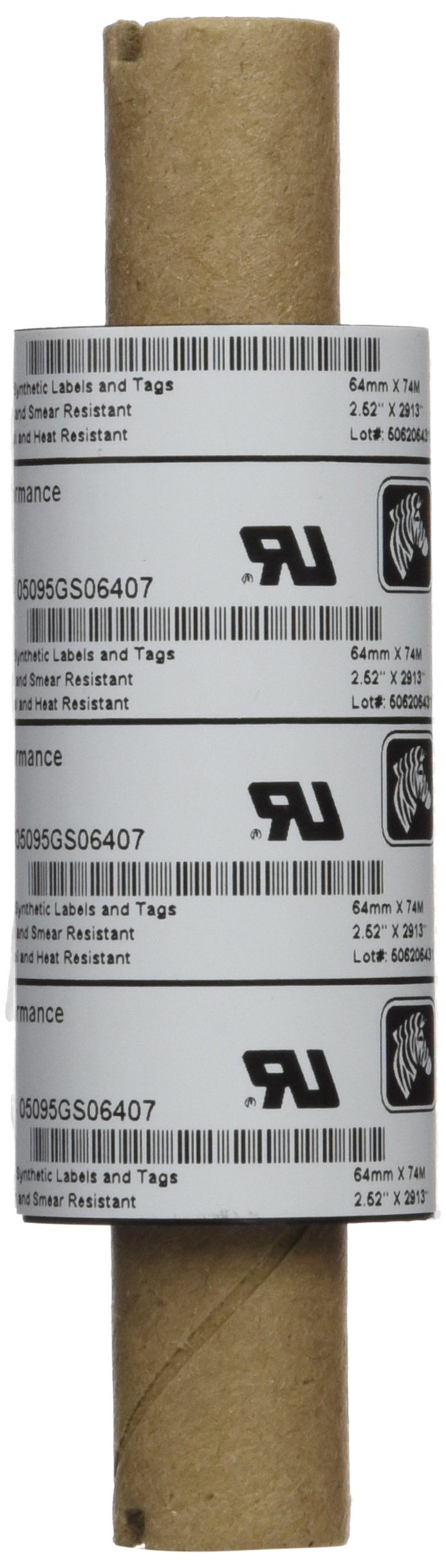 Zebra 05095GS06407 Ribbon 5095 Resin, 64 mm, 74 m, C-12.7 mm, Box of 12