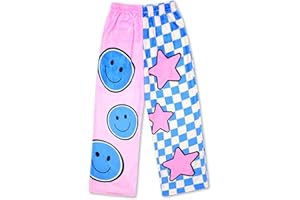 iscream + Corey Paige Designs Big Girls Silky Soft Plush Fleece Pants - Live Brightly Collection