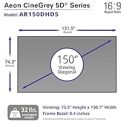 Elite Screens Aeon CineGrey 5D, 150-Inch Diagonal
