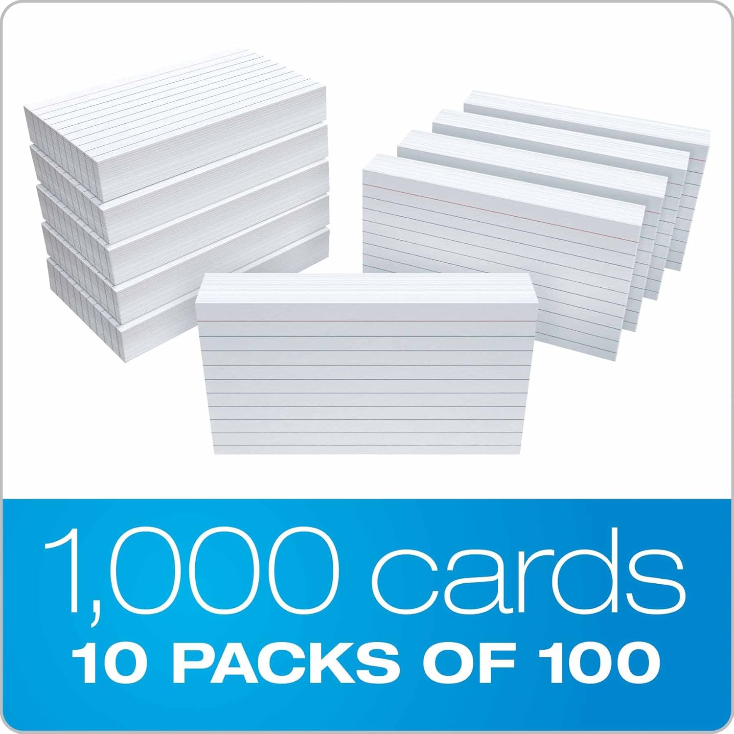 Oxford Ruled Index Cards, 3" x 5", White, 1,000 Cards (10 Packs of 100) (31): Office Products