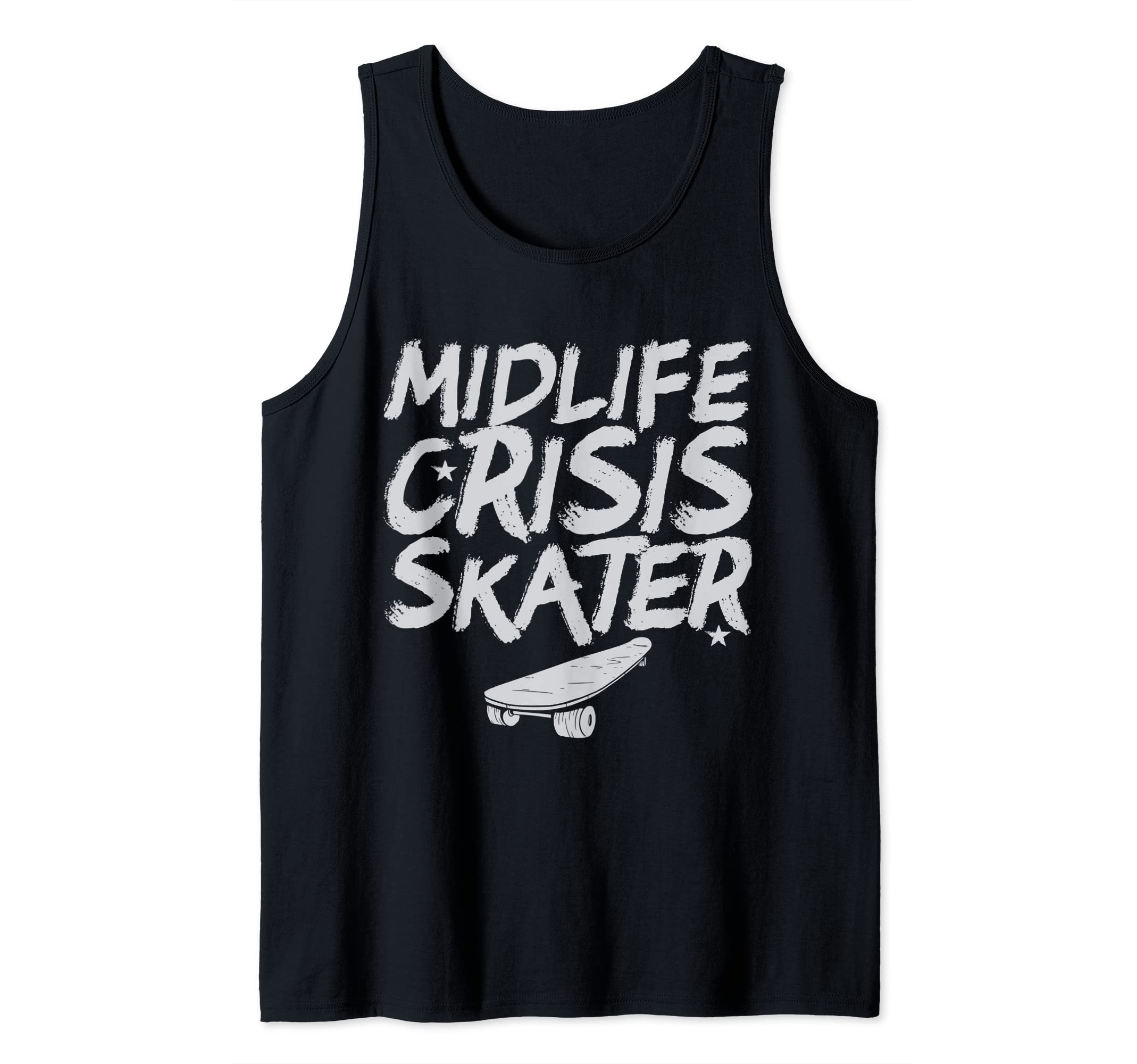 Midlife Crisis Skater Skateboard Skateboarding Vintage Tank Top — image 1