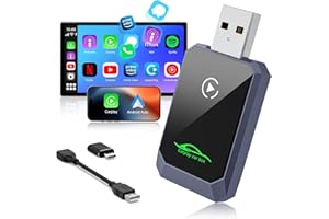 Quanlex Wireless Carplay Adapter for iPhone, Android Auto Wireless Adapter, 2 in 1 Mini Car Play Adapter for Factory Wired CarPlay and Android Auto Cars, Plug&Play for Cars 2016+, USB-C/USB (Green)