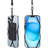Kinizuxi 2 Packs Cell Phone Lanyard,Adjustable Neck Strap Phone Holder | Adjustable Silicone Phone Strap with Card Pocket Crossbody Lanyard Phone Holder Compatible with Most Smartphones