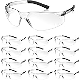 Queekay 12 Pack Safety Glasses Bulk Impact UV Scratch Glasses Protective Eyewear for Men Women Adolescents Eye Protection for Work Lab Construction Science (Clear)