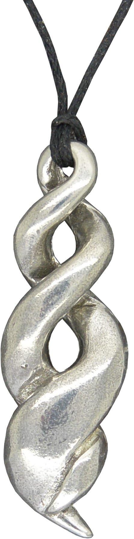 Handmade New Zealand Twist of Life Infinity Loop Pewter Pendant on Waxed Cord